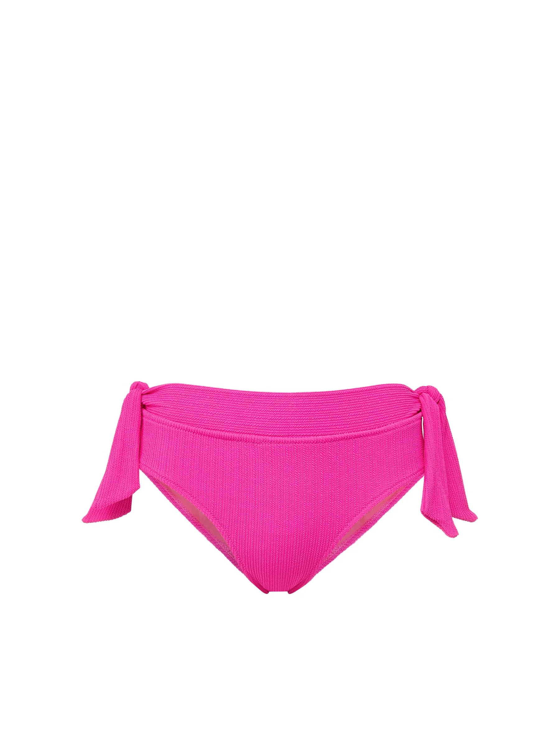 Double Tie Midrise Bottom Shocking Pink Textured Stripe | Change of Scenery