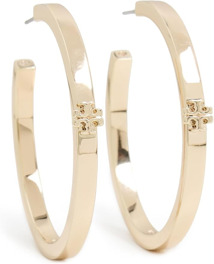 Tory Burch Women's Kira Hoop Earrings, Tory Gold, One Size | Amazon (US)