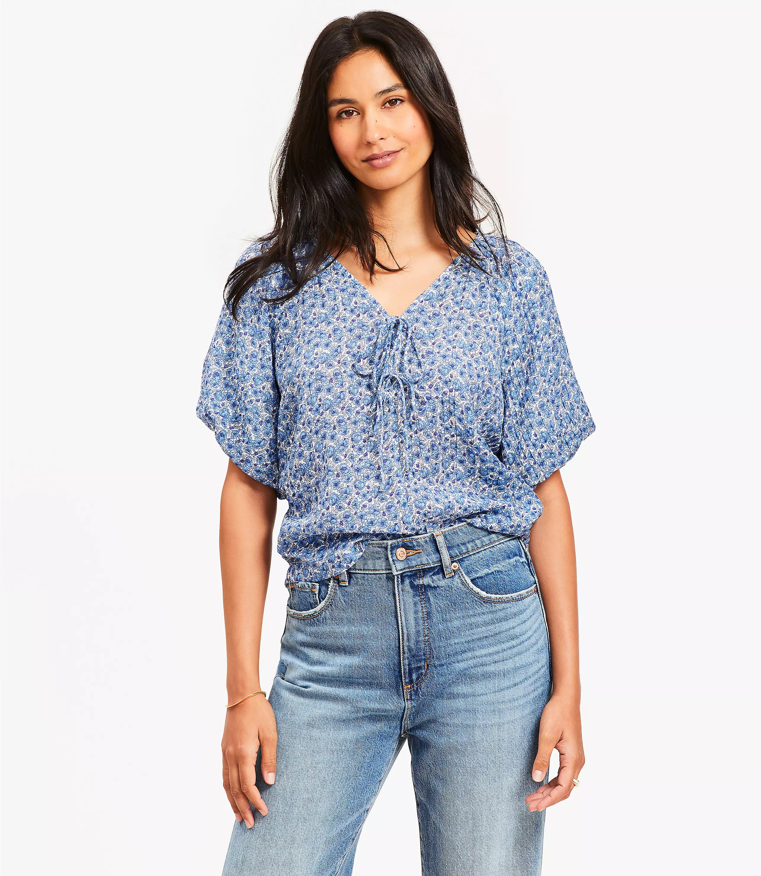 Floral Bow Blouse | LOFT