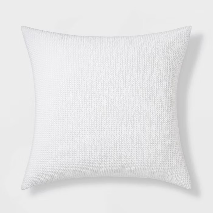 Euro Washed Waffle Weave Throw Pillow White - Threshold™ | Target