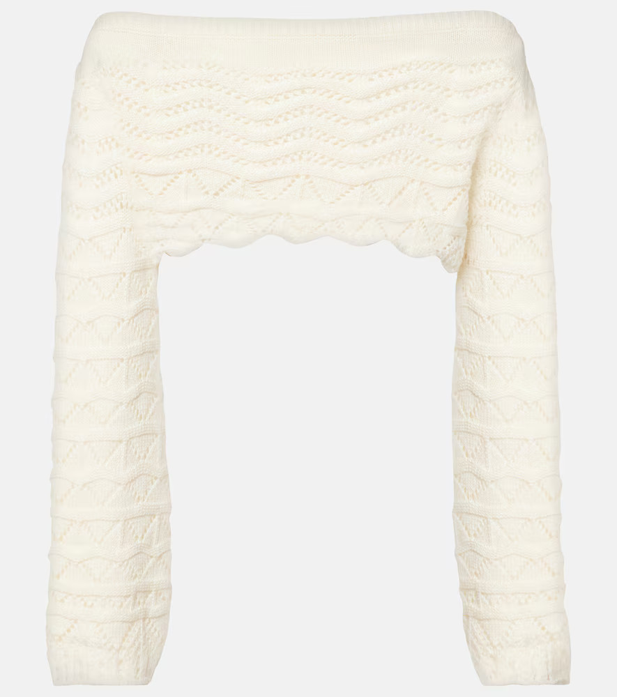 Bananhot Helena striped crochet crop top | Mytheresa (US/CA)