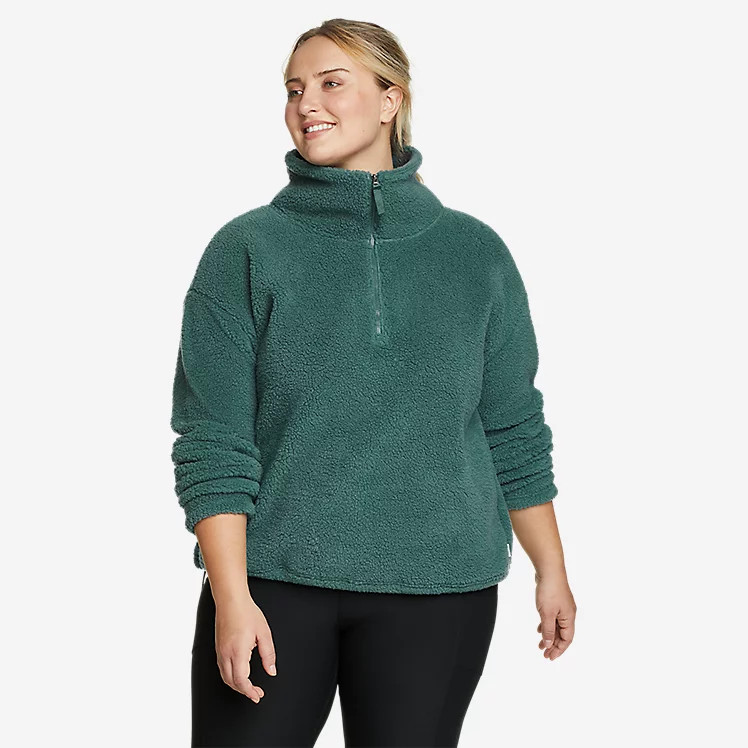 We Wander Faux Shearling Fleece 1/4-Zip - Solid | Eddie Bauer, LLC