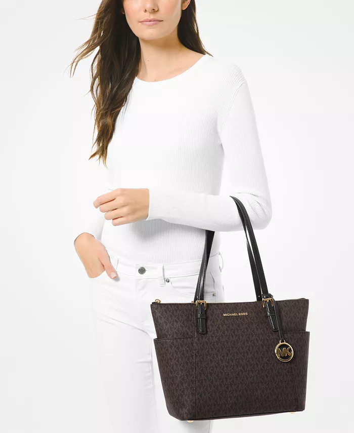 Logo Jet Set East West Top Zip Tote | Macy's