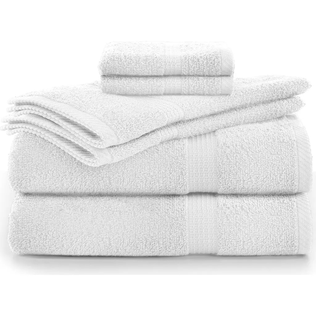 Utica Essentials 6-Piece Cotton Bath Towel Set in Optical White at Nordstrom Rack | Nordstrom Rack