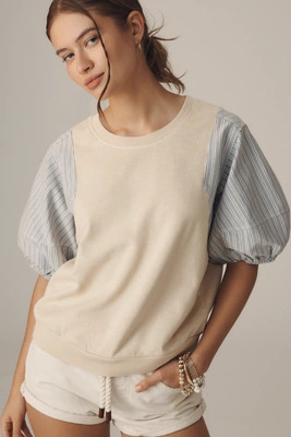 Pilcro Woven Puff-Sleeve Top | Anthropologie (US)
