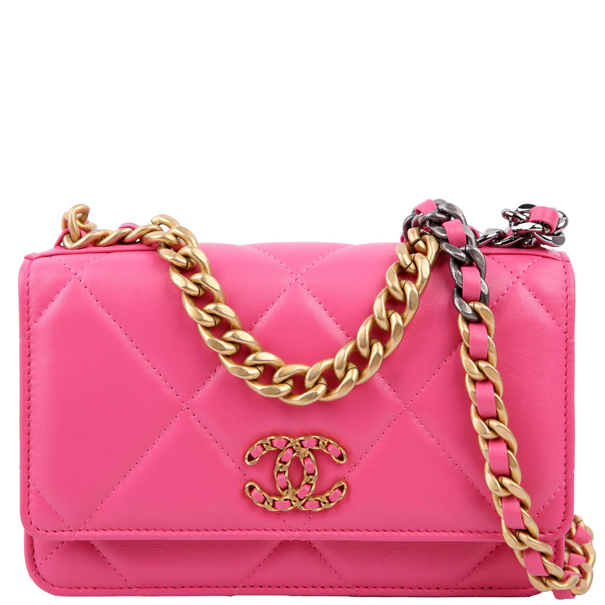 Chanel 19 WOC Quilted Lambskin Pink | Keeks Designer Handbags