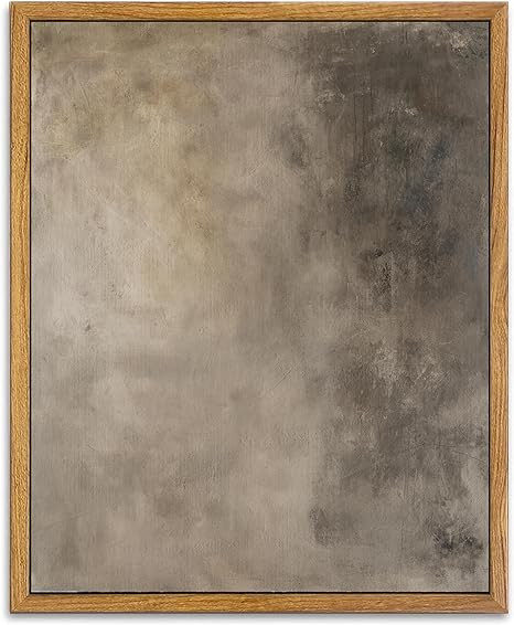 KBKBART Framed Neutral Wall Art, Earthy Abstract Canvas Oil Painting, Minimalist Textural Artwork... | Amazon (US)