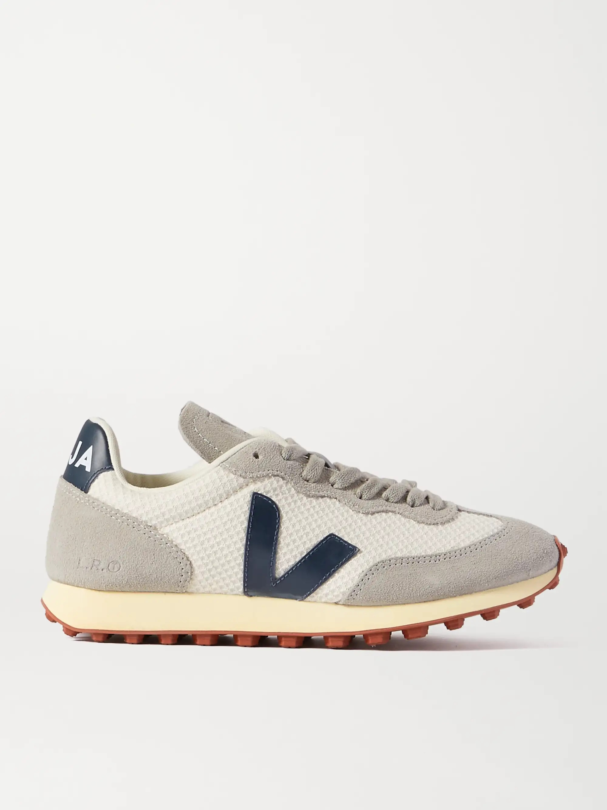 + NET SUSTAIN Rio Branco leather-trimmed suede and mesh sneakers | NET-A-PORTER (US)