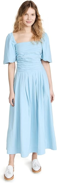 Free People Women's Puff Sleeve Pleated Dress | Amazon (US)