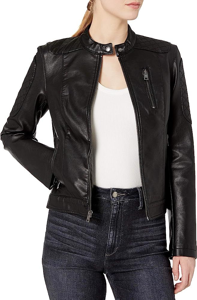 Women's Faux Leather Motocross Racer Jacket | Amazon (US)