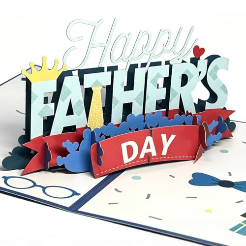 Fathers Day Card,Fanny Father's Day Pop Up Card, 5x7 Inch 3D Father's Day Card, Premium Happy Fathers Day Cards with Envelope & Note Tag, Ideal Fathers Day Gift for Dad Husband Son Family Men | Amazon (US)