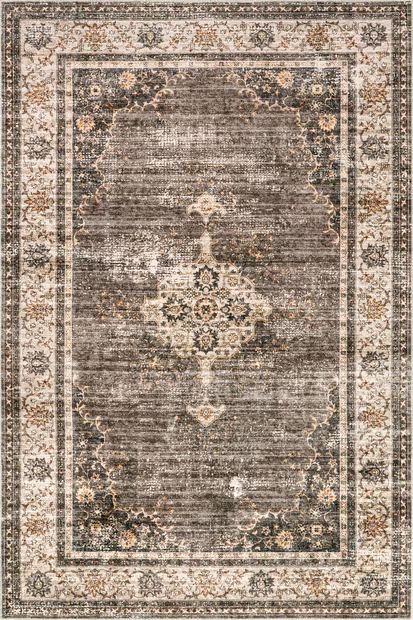 Brown Rosewood Vintage Washable 5' x 8' Area Rug | Rugs USA