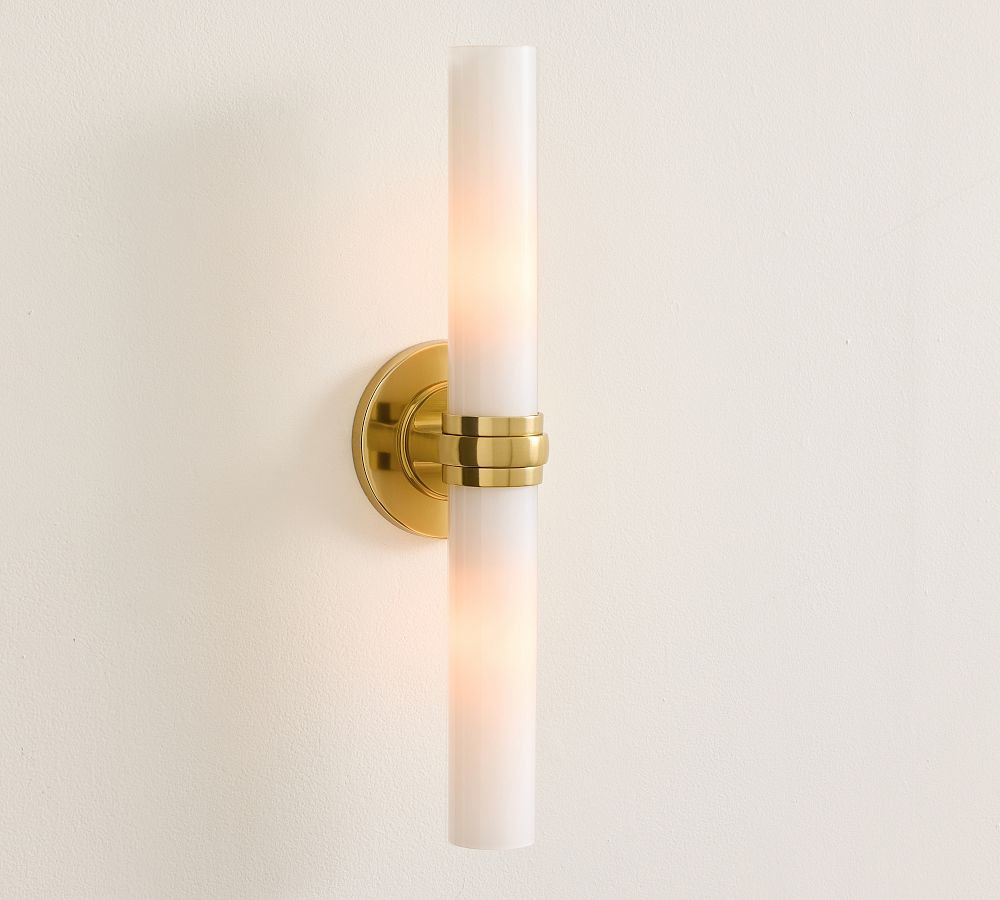 Everett Milk Glass Double Tube Sconce PinterestFacebookXCopy Link Email Print | Pottery Barn (US)