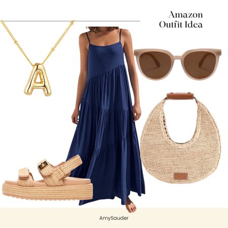 Amazon finds 
Summer outfit 
Dress 
Sandals 

#LTKStyleTip #LTKFindsUnder100 #LTKSeasonal