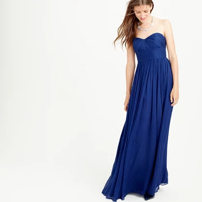 Marbella long dress in silk chiffon | J.Crew US