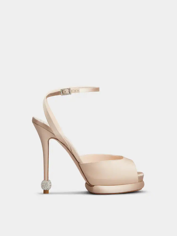Jewel Heel Sandals in satin | Roger Vivier INT