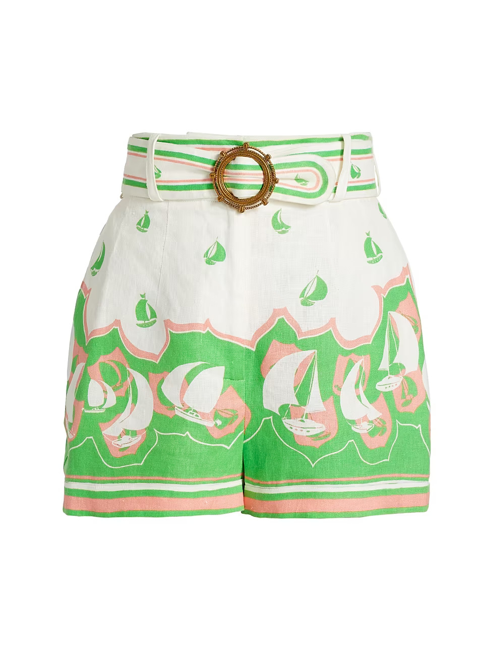 High Tide Belted Sailboat Linen Shorts | Saks Fifth Avenue