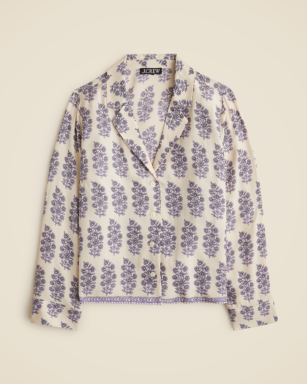 Camp-collar button-up shirt in blooming lilac block print | J. Crew US