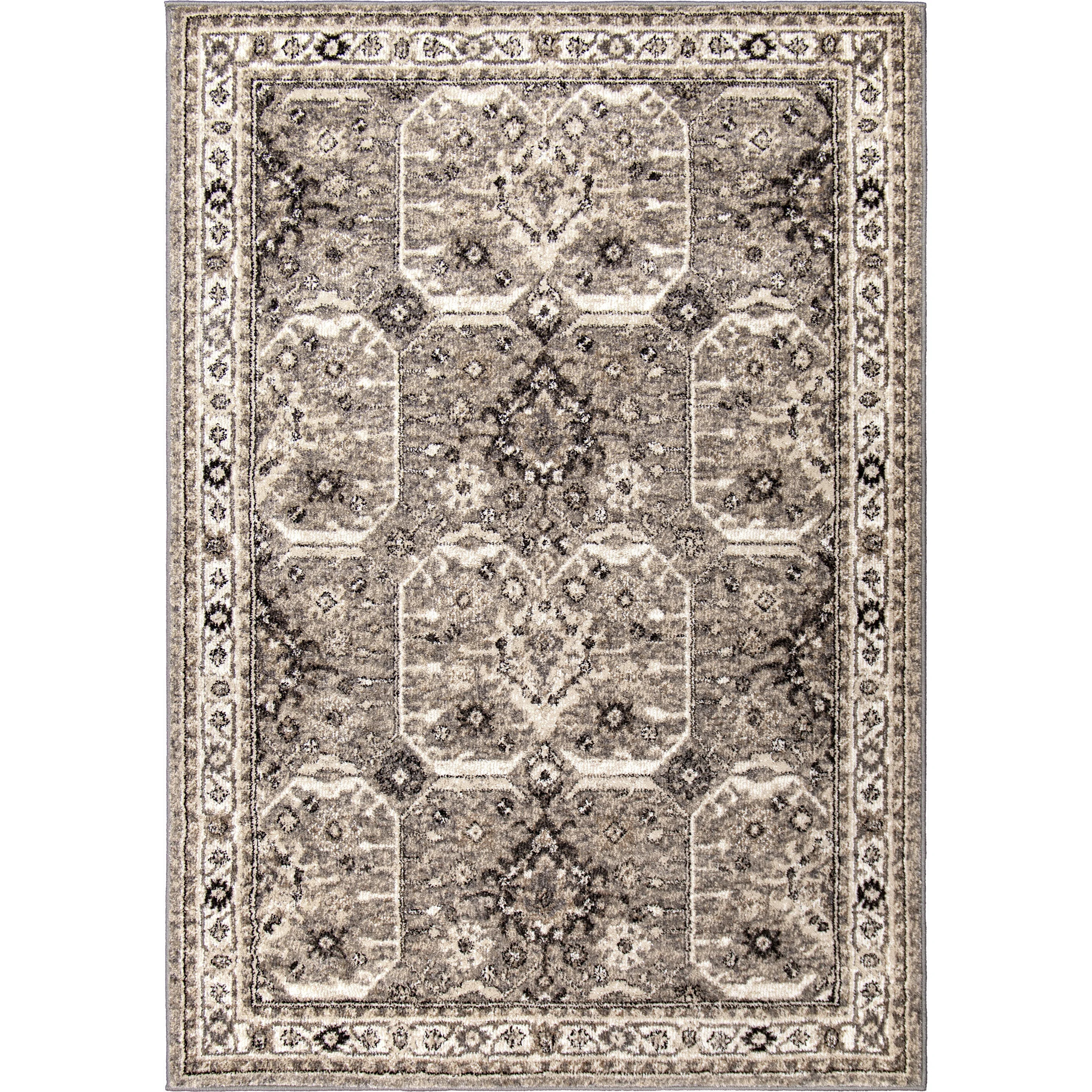 My Texas House Preston 5' X 7' Gray Floral Area Rug | Walmart (US)