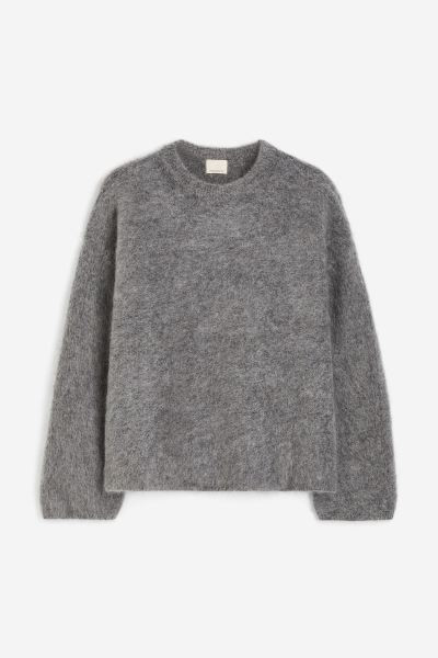 Oversized mohair-blend jumper - Grey - Ladies | H&M GB | H&M (UK, MY, IN, SG, PH, TW, HK)