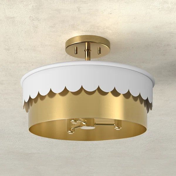 Dulcia 3 Light Metal Semi Flush Mount | Wayfair North America