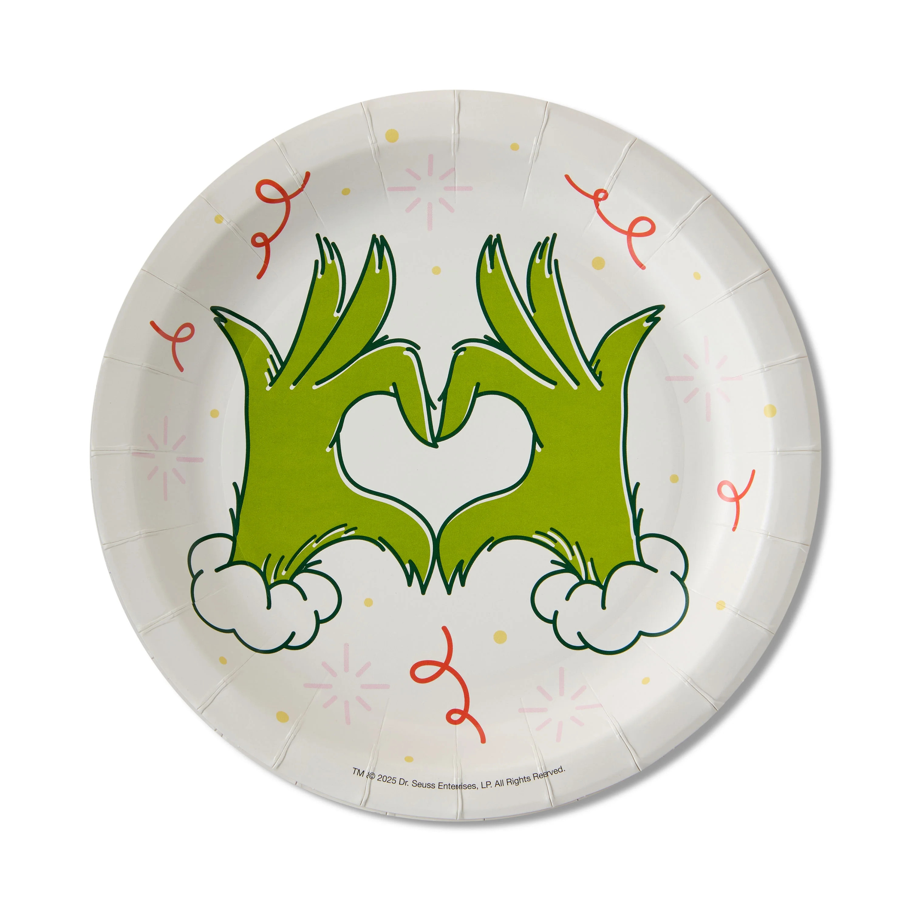 Plus Mark 7 in. White  Grinch Christmas Party Disposable Dessert Paper Plates, Heart Hands (10-Co... | Walmart (US)