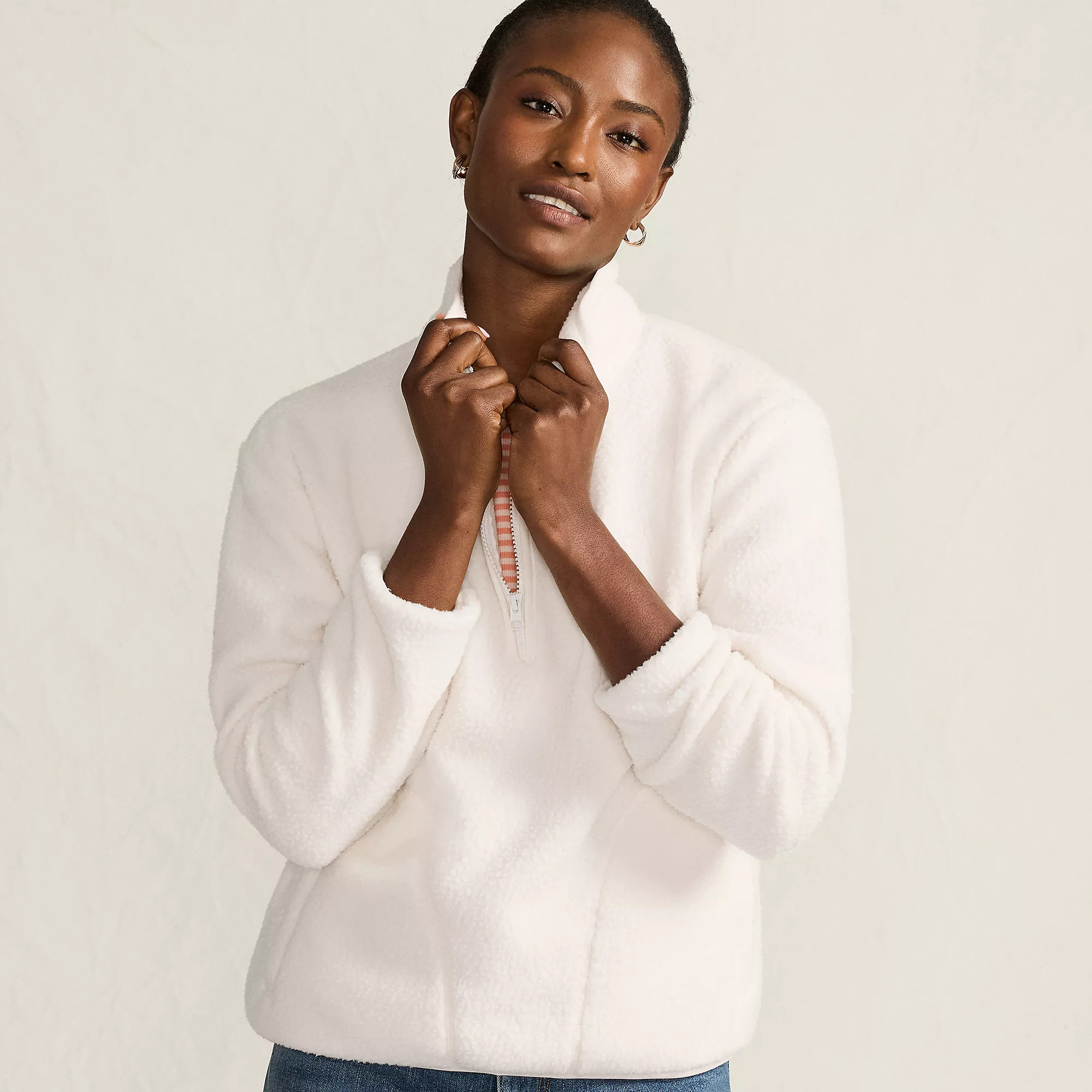 Women's Half Zip Cozy Sherpa Fleece Pullover | Lands' End (US)