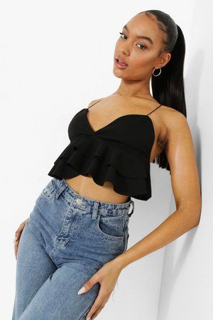 Super Crop Ruffle Bralet | Boohoo.com (US & CA)