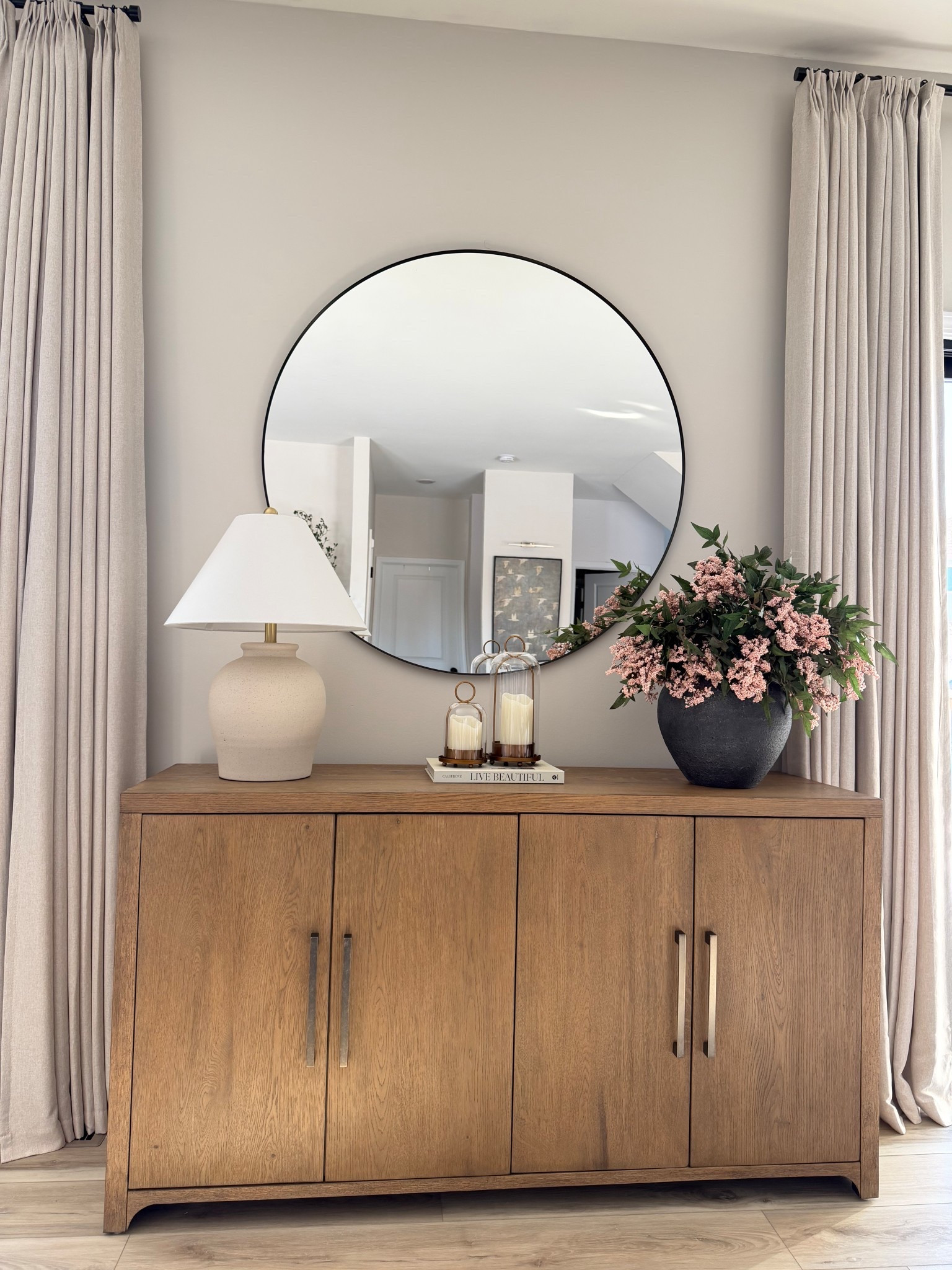 This sideboard is amazing quality and comes fully assembled. I have a 42 inch mirror.


#LTKHome