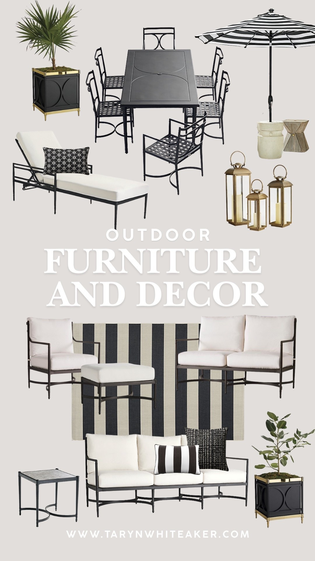 Outdoor furniture and decor that feels classic, clean, and timeless. Neutral cushions, black metal frames, and simple styling make these pieces easy to mix and match for any patio or backyard setup.

#LTKdayinmylife #LTKSeasonal #LTKHome