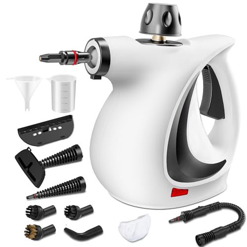 Spurgehom Handheld Steam Cleaner, Portable Steamer with Large Capacity,11-Piece Accessory Set for Floor, Car, Carpet, Upholstery, Couch, Tile, Windows Cleaning (Grey) | Amazon (US)