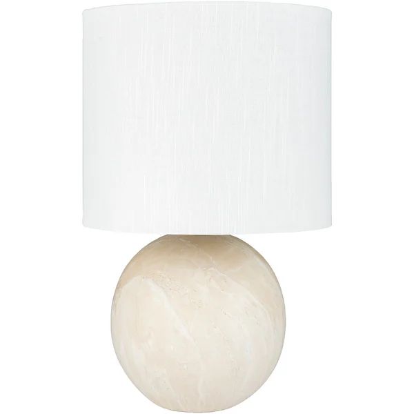 Isaia Cream Faux Marble Ceramic Table Lamp - Overstock - 22996885 | Bed Bath & Beyond