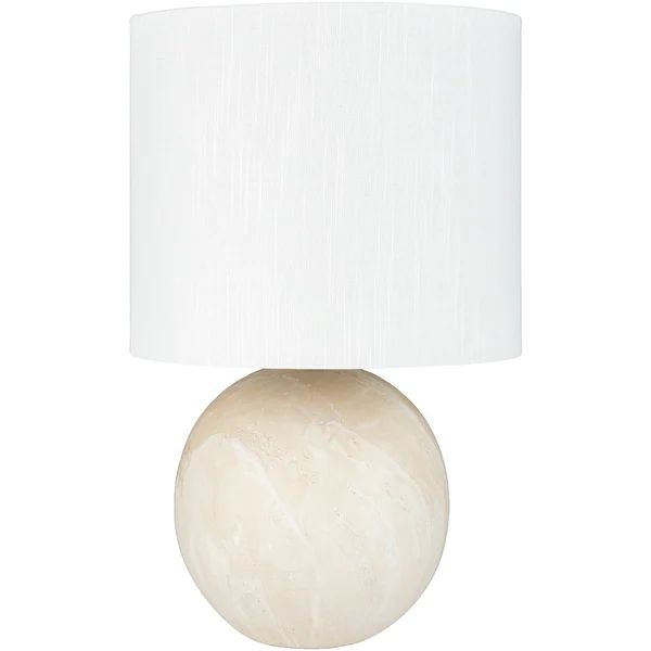 Isaia Cream Faux Marble Ceramic Table Lamp | Bed Bath & Beyond