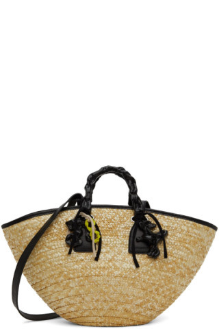 Beige & Black Henri Basket Tote | SSENSE