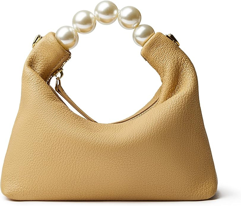 DORIS&JACKY Small Top Handle Clutch Bag Women Designer Goatskin Crossbody Purse With Pearl Handle... | Amazon (US)