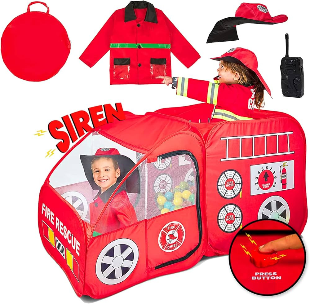 Kiddey Fire Truck Tent for Kids | Firetruck Play Tents with Sirens and Fireman Sounds for Girls, ... | Amazon (US)