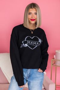 Vintage Mama Heart Black Graphic Sweatshirt | The Pink Lily Boutique