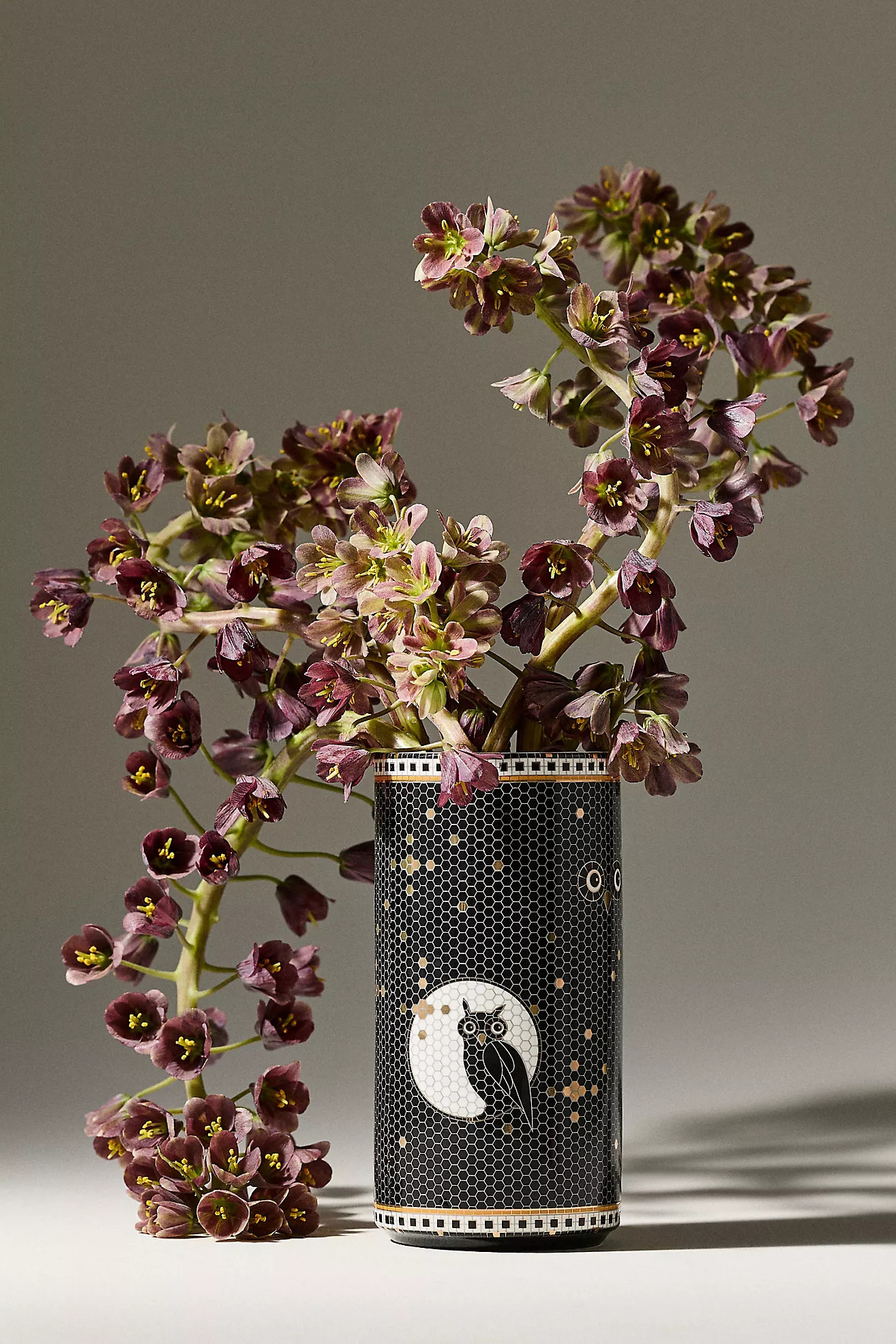 Bistro Tile Stoneware 24k Gold Accent Halloween Vase | Anthropologie (US)