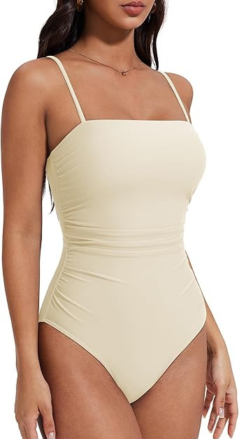 SUUKSESS Women Sexy One Piece Swimsuit Tummy Control Square Neck Bathing Suit | Amazon (US)
