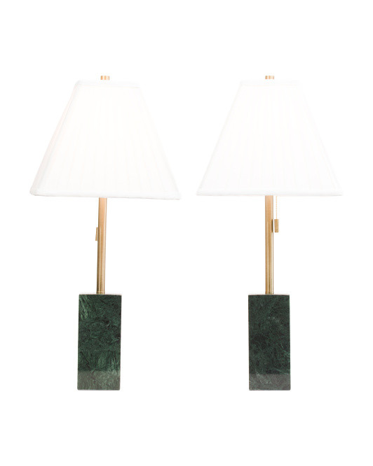 2pk 26.5in Solid Marble Base Table Lamps | TJ Maxx