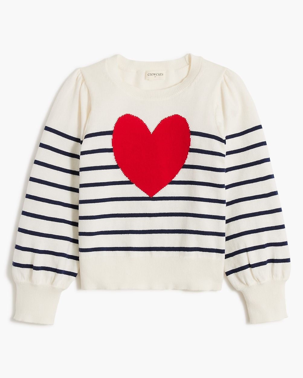 Girls' striped heart sweater | J.Crew Factory