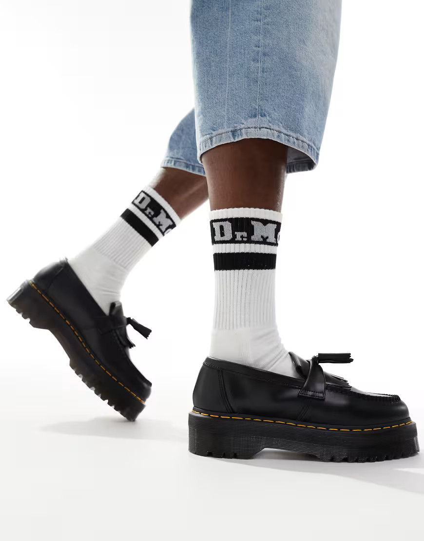 Dr Martens unisex Adrian Quad loafers in black smooth leather | ASOS (Global)