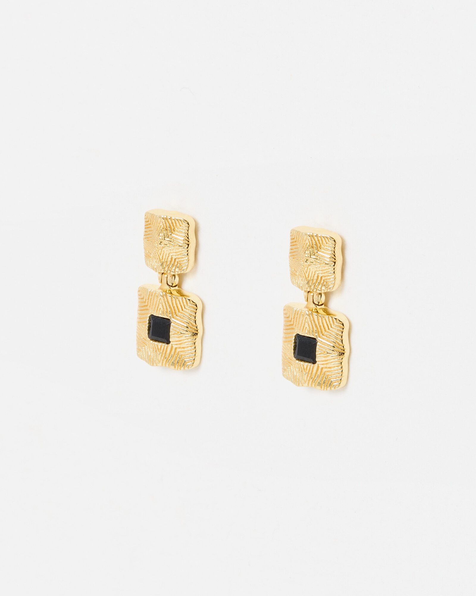 Eboni Black Onyx Gold Plated Drop Earrings | Oliver Bonas | Oliver Bonas (Global)
