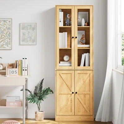 70.9'' H X 23.6'' W Standard Bookcase with Glass Door | Wayfair North America