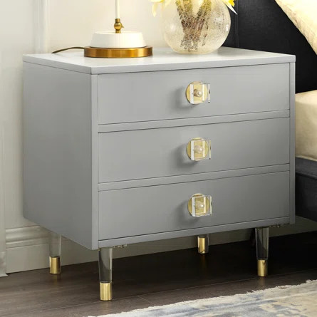 Nicole Miller Tila 3 - Drawer Nightstand | Wayfair Professional