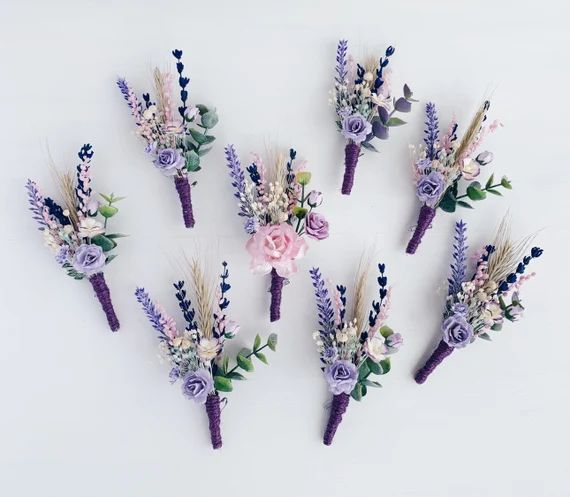 Lavender boutonniere Lilac Button hole Purple White | Etsy | Etsy (US)