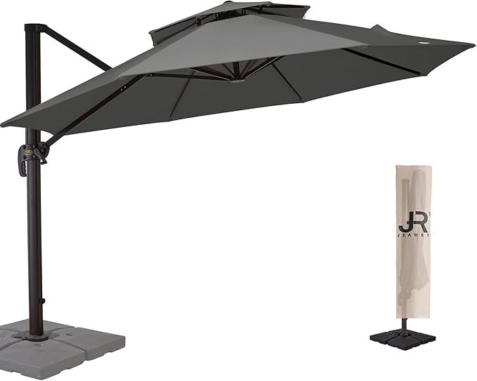 JEAREY Cantilever Patio Umbrellas Double Top Outdoor Umbrella Heavy Duty Offset Sun Umbrella with... | Amazon (US)
