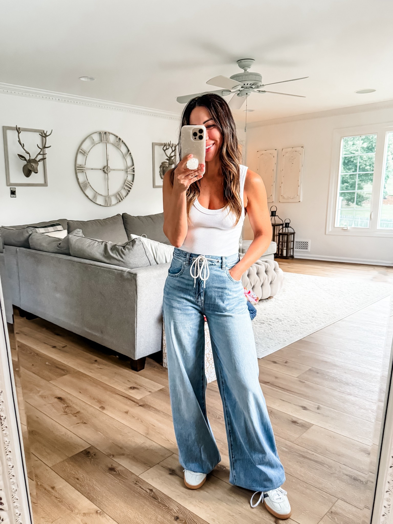 Wearing 25 drawstring jeans, Madewell, jeans, Nordstrom anniversary sale, nsale 

#LTKFindsUnder100 #LTKOver40 #LTKSaleAlert