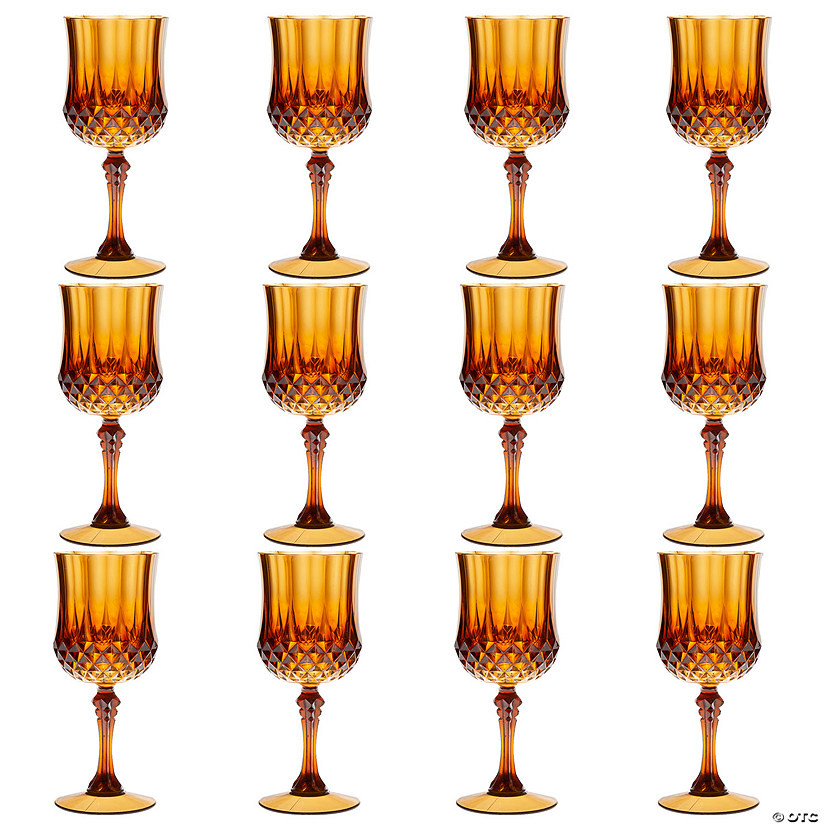Patterned Plastic Wine Glasses - 12 Ct. | Oriental Trading Company