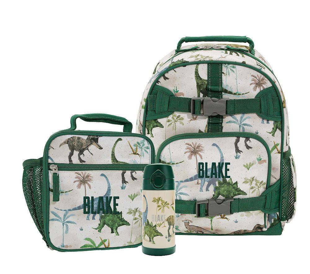 Mackenzie Jurassic Dino Bundle, Small Backpack, Classic Recycled Lunch, 12oz Water | Pottery Barn Kids
